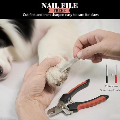 Dog Nail Clippers and Trimmers with Safety Guard — Sharp & Queit Dog Toenail Clippers for Large & Small Dogs with Free Nail File
