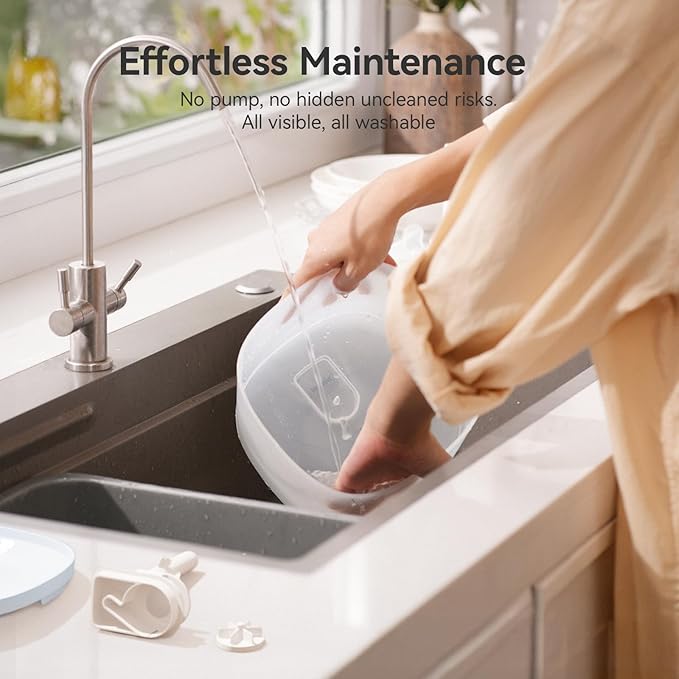 Cheerble Pumpless Cat Water Fountain, 2L/67oz Automatic Pet Fountain, Elfin E1 Lite Cat Fountain for Drinking, MagDrive™ Technology, Continuous Flow Mode, BPA-Free (Blue, E1 Lite)