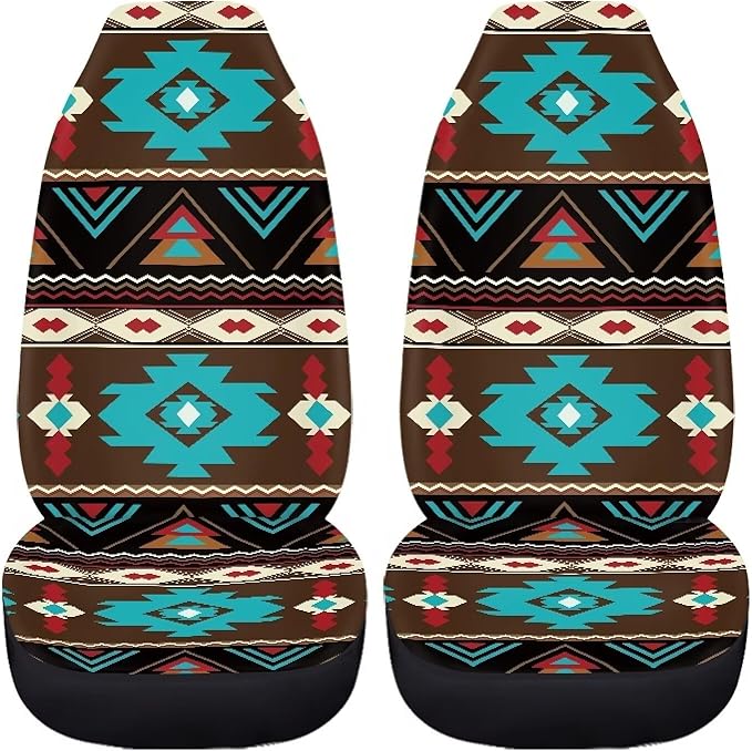 Ethnic Aztec Tribal Car Seat Covers for Front Seats SUV Truck Van Sedans Bucket Seat Covers for Women Men, Washable and Breathable Car Accessories Seat Protector
