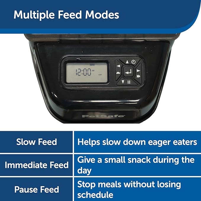 PetSafe Automatic Cat Feeder - Healthy Pet Simply Feed - Automatic Pet Feeder for Cats & Dogs - Timed Pet Feeder with Programmable Portion Control - Holds 24 Cups of Dry or Semi-Moist Dog or Cat Food