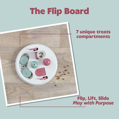 Trixie Cat Activity Flip Board – 4-Module Treat Puzzle Enrichment Toy for Mental Stimulation & Slow Feeding – Interactive Cat Toy for Indoor Cats – Berry/Gray, 9 x 9 x 2.5 in
