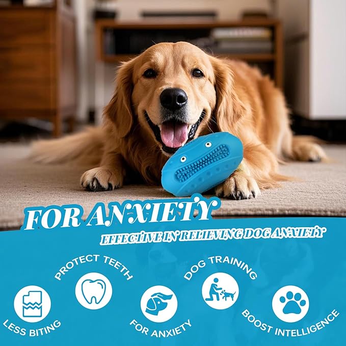 Indestructible Chew Toys for Aggressive Chewers - Durable, Squeaky, Large Toys for Big Dogs (Blue)