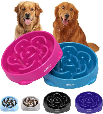 4 Cups Slow Feeder Dog Bowls Large Breed, Anti-Choking Pet Supplies, Maze Dog Food Bowl, Puzzle Feeder That Slow Down Eating 2PCS