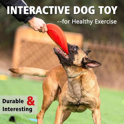 Dog Flying Disc - Durable Rubber Dog Toy for Fetch - Interactive Lightweight Flyer Dog Toys for Outdoor Playtime - Safer Disc for Healthy Activity - for Small/Medium Dogs 2 Pack