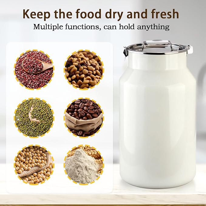 Dog-Cat Food Storage Container 40 lb/38 Qt, Large Stainless Steel Pet Food Bin with Airtight Lid & Scoop Included, Durable 304 Metal Storage for Dogs & Cats