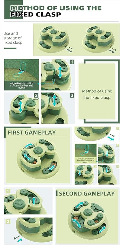 KADTC 3 Levels of Step-by-Step Challenge,Large Size,Beginner to Advanced Dog Puzzle Toys,3 Ways to Play,U.S. Brand & Design Treat Puzzles for Dogs Mental Stimulation Enrichment Food Slow Feeder Toy