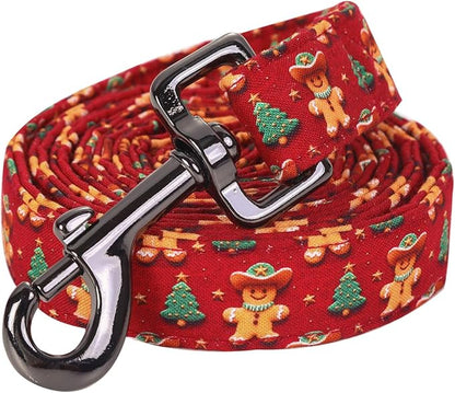 Dog Leash, Christmas Dogs Leashs Gingerbread Man Holiday Adjustable Dog Leash for Medium Boys and Girls Dogs