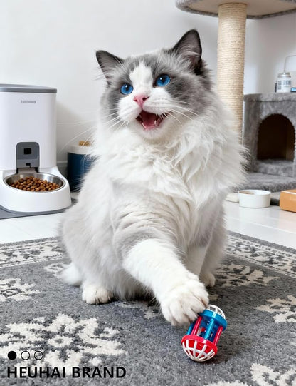 3 Pack Cat Toys Balls Indoor Kitten, Soft Plush Catnip Octopus Toys and Bell Ball for Happy Active Play (1.5'' - 7.4'')