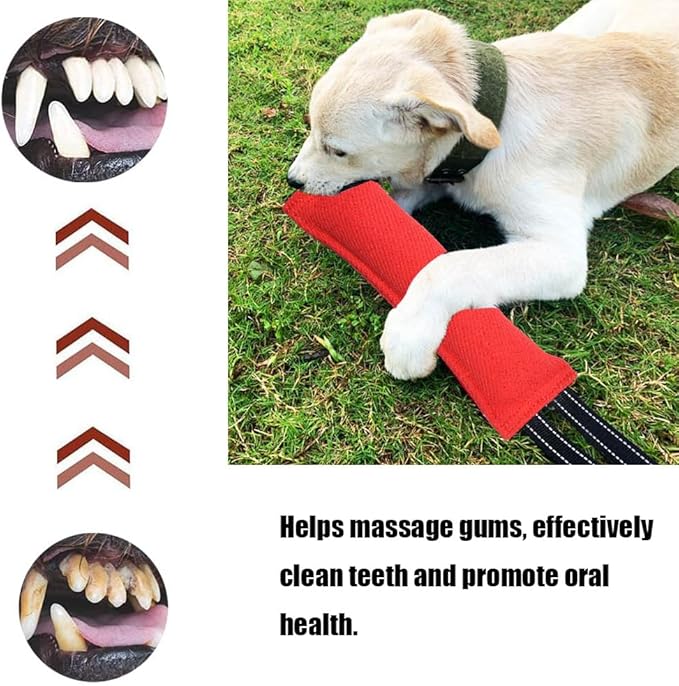 2 Pack Tug of War Dog Toy, Interactive Dog Toys, Pet Tough Jute Bite Pillow with 2 Handles, Dogs Interactive Toy, Dogs Training Toys for Small and Medium