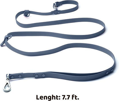Heavy Duty Hands Free Dog Leash for Medium to Large Dogs for Comfortable Running, Jogging Walking | Dual D-Rings | Soft Padded Traffic Handle | Both Ends 360 Rotating Carabiners (Leash Length 7.7 ft)