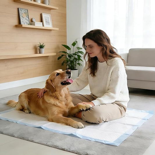 Pee Pads for Dogs Extra Large 30"x36", 100 Count Puppy Pads XXL, Potty Pads for Dogs, Super Absorbent & Leak-Proof, Disposable Training Pads for Puppies, Doggie Pads, Blue