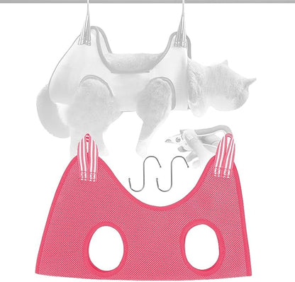 Pet Cat Grooming Hammock Helper Restraint Bag Breathable Comfortable Hanging Lounger Puppy for Nursing Bathing Pets Supplies, Multi