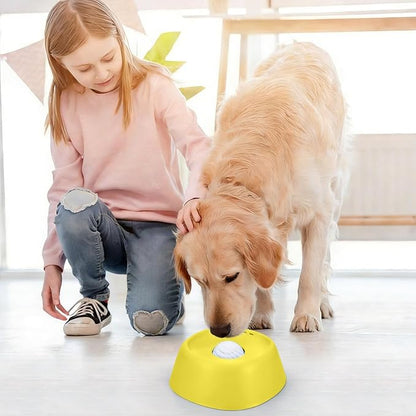 Dog Lick Bowl, Slow Feeder Dog Bowls for Liquid Treat, Dog Licking Bowl with Rolling Balls, Dog Cat Enrichment Toys - Interactive Slow Feeder & Anxiety Relief, for Large Medium Small Puppy (Yellow)