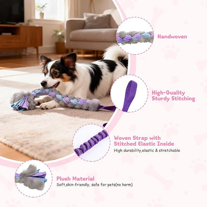 Dog Tug Toys, Bungee Tug of War Dog Rope Toys, Soft Chew Toy for Medium and Small Dogs, Interactive Rope Toys for Puppy Teeth Cleaning