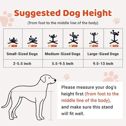 Elevated Adjustable Dog Bowl Feeding Stand, 3 Heights and Tiled Ajudst, Compatible with Moost Feeding Bowls, Great for Medium Large Dogs(1 Pack)