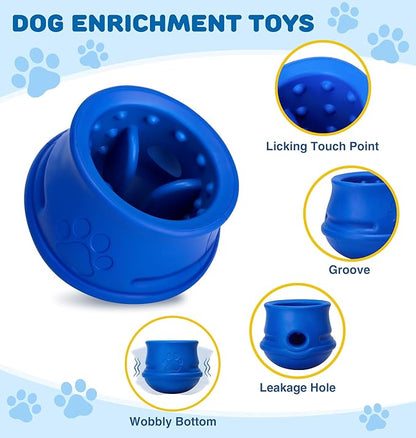 Frozen Dog Enrichment Toys, Dog Toys to Keep Them Busy-Swinging Stuffable & Slow Feeder & Nature Rubber & Dishwasher Safe, Long-Lasting Interactive Dog Toy, Dog Licking Toy, Navy, M