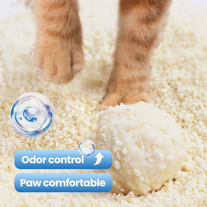 OPET Tapioca Cat Litter, Natural Cassava Litter for Cats, Sustainable Ingredients, Quick and Strong Clumping, Flushable, Superior Odor Control, Dust Free Kitty Litter 16LB