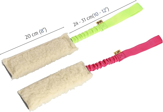 Dingo Tug Toys for Dog, Faux Fur Handle Bungee Agility Motivation Reward Z30021 (Wool)
