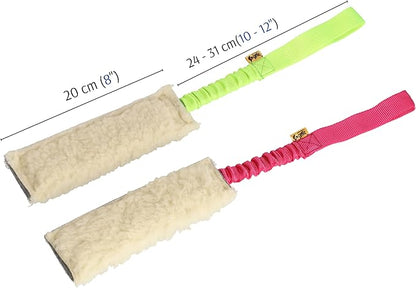 Dingo Tug Toys for Dog, Faux Fur Handle Bungee Agility Motivation Reward Z30021 (Wool)