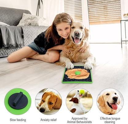 Lick Mat for Dogs Crate, Lick Mat for Dog, Dog Peanut Butter Lick Pads, Crate Training Aids for Puppies Slow Food Licking Pad(1 Pack)