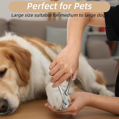JIEYAO Stainless Steel Dog Nail Clippers, Heavy Duty Pet Nail Trimmer Full Metal Professional for All Large Medium Small Dogs Cats with Thick Toenail