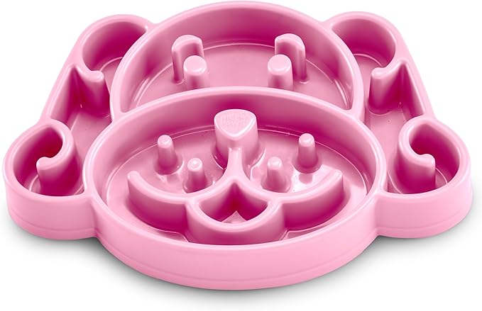 Slow Feeder Dog Bowl, 3 Cups, Anti-Choking & Anti-Gulping, Reduces Bloat, Non-Slip, Durable Slow Eating Bowl for Small to Medium Dogs, Healthy Pet Feeding Dish (Pink)