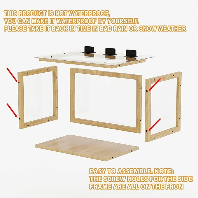 Wooden Cat Window Box, Sturdy Cat Perch Catio for 24-35 Inch Window, Window Catio for Indoor Cats for Pet Family, Fits Sunbathing Napping Overlooking, Easy Assemble, Natrual Wood