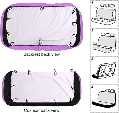 Men's Padded Rear Bench Car Seat Cover, Universal Fit Auto Soft Back Seat Cover, Dirt Proof Dog Car Back Seat Cover for Trucks SUV Compatible with Light Purple