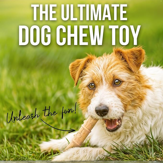 Durable Non-Splintering Dog Chew Toy for Small Breeds – 5.5” Bamboo-Shaped Stick with Natural Wood Bits, Eco-Friendly, Non-Toxic, Long-Lasting for Aggressive Chewers