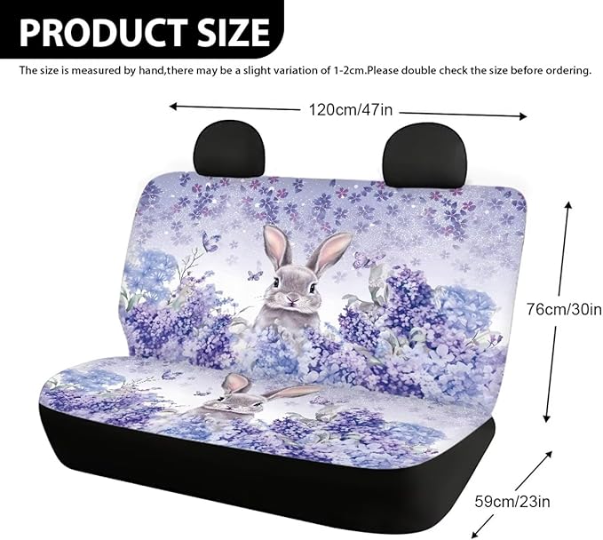 AFPANQZ Rabbit Back Seat Cover Non-Slip Interior Protective Cover Non Slip Car Rear Seats Dog Seat Covers Durable Scratch-Proof Protector for Pet Fur and Mud