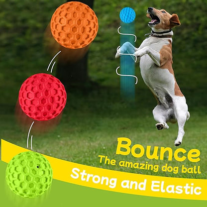 havit Indestructible Squeaky Dog Balls for Aggressive Chewers, Interactive Dog Toys to Keep Them Busy, Rubber Dog Chew Toy for Large Medium Breeds, Outdoor Waterproof (4 Colors)