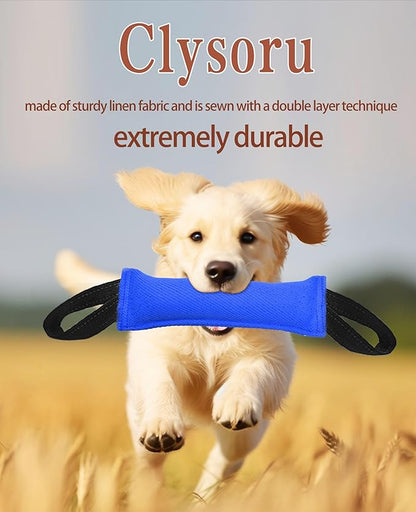 Clysoru tug Toy for Dogs Tug of War Dog Puppy Bite with 2 Strong Handles Made Durable Tear Resistant Stitches