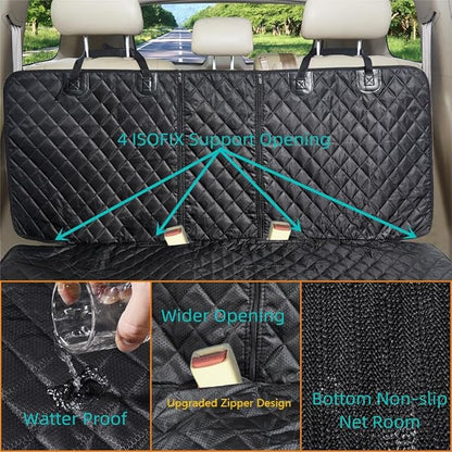 ANOSOSPECIAL Dog Car Seat Cover for Back Seat Cover for Kids Car Seat Protector for Dogs Nonslip Water Proof Universal Fit Dog Car Seat Cover for ISOFIX Truck SUV(Large,Black)