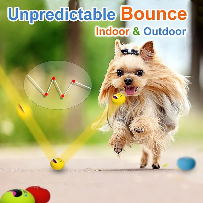 Latex Squeaky Dog Toys for Small Dogs & Mini Breeds - 4PCS Set Squeaky Dog Balls | Soft, Safe & Fun Chew Toys | Indoor & Outdoor Play