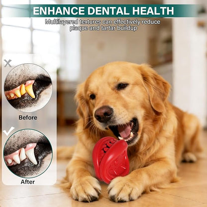 Treat Dispensing Dog Toys – Tough Natural Rubber Chew Toys for Aggressive Chewers, Large/Medium Dogs – Interactive Dog Treat Toy to Relieve Separation Anxiety, Boredom & Clean Teeth, Dishwasher Safe