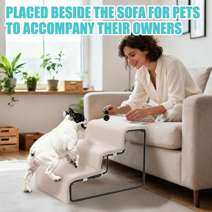 Dog Stairs for Small Dogs 15.4" H,3-Step Pet Bed Stairs for Dogs to Get On Bed,Dog Steps for High Bed Couch Non-Slip Pet Ramp for Puppy Older Cat