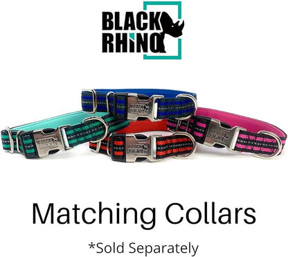 Black Rhino Heavy Duty Dog Leash for Medium and Large Dogs - 5 ft Long Double Handle Dog Leash with Padded Traffic Control Handles - Reflective, Durable, and Weather Resistant (Red and Black)