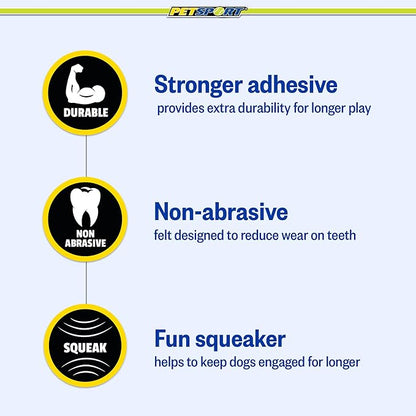 PetSport Giant Squeaker Tuff Ball - Giant Tennis Balls for Large Dogs, Great for Boredom & Aggressive Chewers, Dog Toy, Non-Toxic, Won't Wear Down Teeth - 4"(3 Pack)