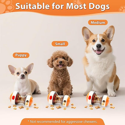 Dog Puzzle Toy - Adjustable Treat Dispensing Ball Food Dispenser Slow Feeder, Puppy Enrichment Training Toy, Pet Interactive Chase Toy for Small Medium Dogs to Keep Them Busy and Relieve Boredom