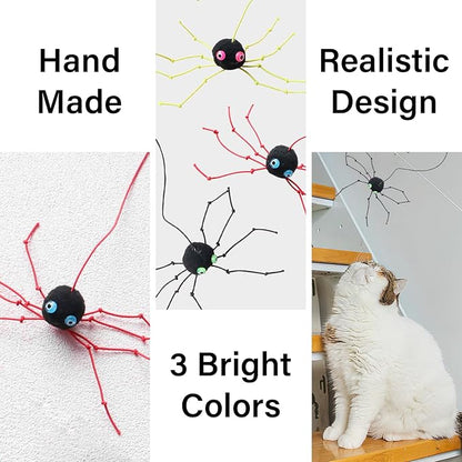 Cat Wand Spider Refills, Teaser Wand Cat Toy Replacement, Spider Replacement Refills, Cat Spider Toys, Interactive Cat Toy Attachment for Indoor Cats and Kitten, (Red)