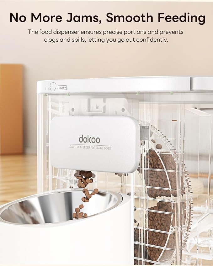 Automatic Dog Feeder for Large Breed, 15L/ 63Cups Vacuum-Sealed Timed Auto Pet Feeder 100% Fresh Airtight, Anti-Clog Pet Food Dispenser for 2-22mm Kibble, Portion Control, Voice Record, Dual Power