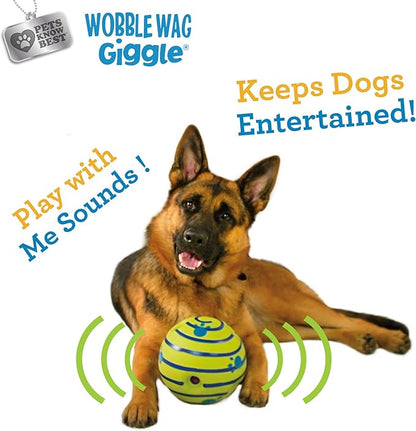 Wobble Wag Giggle Ball, Interactive Dog Toy, Fun Giggle Sounds When Rolled or Shaken, Pets Know Best, As Seen On TV