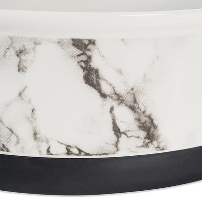 Bone Dry Pet Bowl Collection Ceramic Set, Small, Marble, 2 Count White