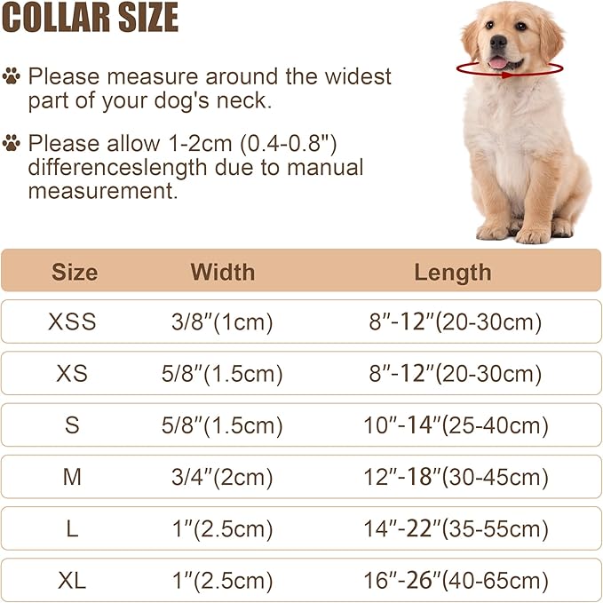 Reflective Dog Collar with Buckle Adjustable Safety Nylon Collars for Small Medium Large Dogs, Red XS