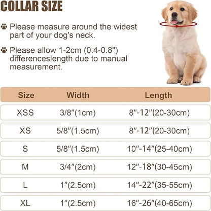 Reflective Dog Collar with Buckle Adjustable Safety Nylon Collars for Small Medium Large Dogs, Black XS