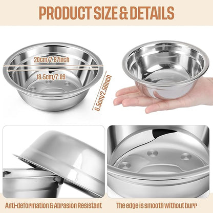 Nuanchu 15 Pack Stainless Steel Dog Bowls Bulk, 33.8 oz Pet Food Water Bowls for Medium Large Dogs/Cat, Dishwasher Safe Feeder for Multi-Pet Homes/Pet Shop