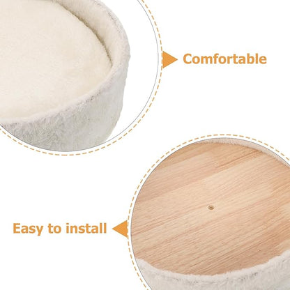 BETOOKY Cat Tree Tower Accessories Replacement - Round Top Pet Hammock Bed 11.8 x 11.8 - Washable Basket Cushion Bed for Cat Tree Tower Parts