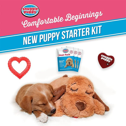 SmartPetLove Original Snuggle Puppy Essentials Starter Kit - Heartbeat Puppy for Dogs - Calming Aid with 3 Heat Packs, Puppy Teething Toy, Dog Chew Toy and Dog Blanket