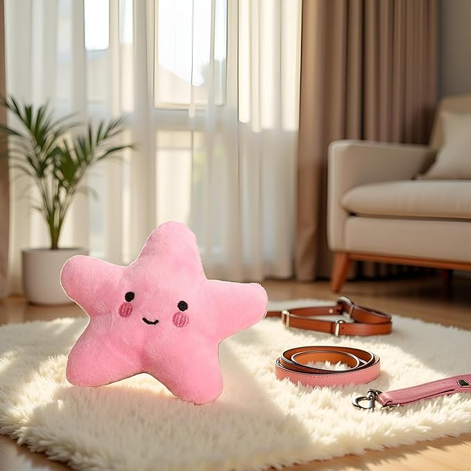 Pink Starfish Squeaky Dog Toy, Soft Plush Vocal Dog Plaything Pets Supplies Teddy Bichon, Squeaky Toys/Chew Toys for Medium Large Breed
