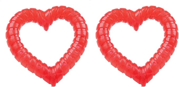 SmartPetLove Snuggle Puppy Teething Toys - Naturally Soothe and Provide Relief with Ice (Heart Shaped) (Pack of 2)